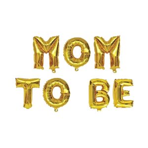 'Mom to Be' Gold Foil Balloon Banner