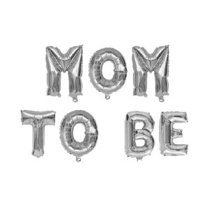'Mom to Be' Silver Foil Balloon Banner