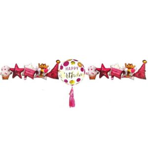 Garland Foil Happy Birthday Pink Balloon