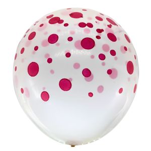 Transparent Red Dots Balloons (10's)