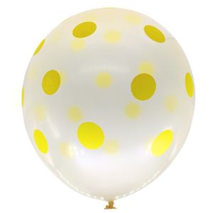 Transparent Yellow Dots Balloons (10's)