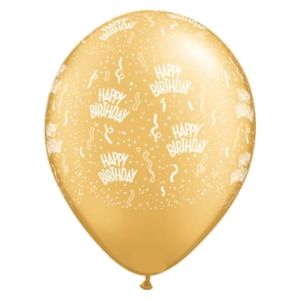 Happy Birthday Gold 12"" Balloons (10's)
