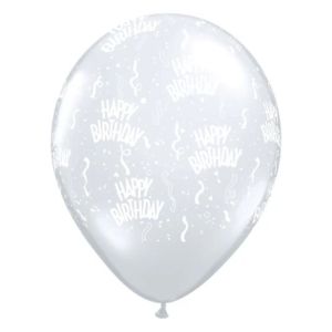 Happy Birthday Silver 12"" Balloons (10's)