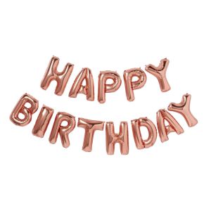 Happy Birthday Rose Gold Balloon
